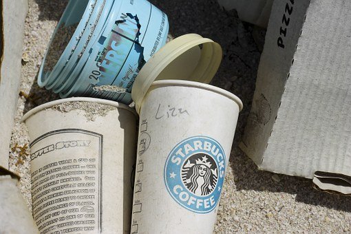 Coffee, Starbucks, Trash, Logo, Desert