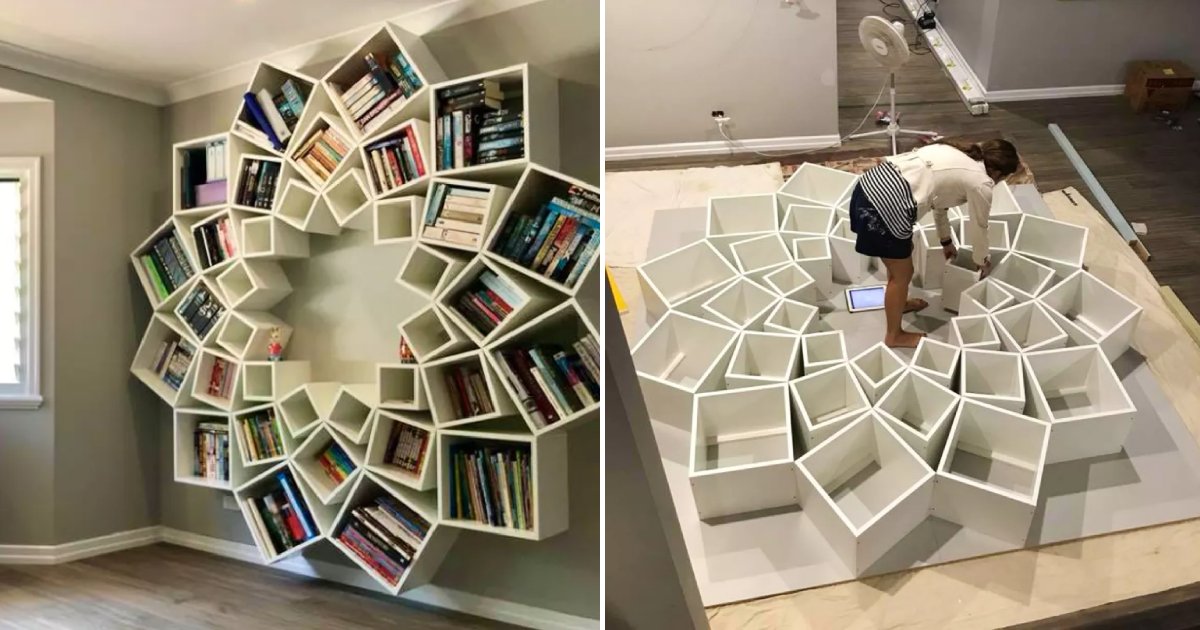 custom bookcase.png?resize=1200,630 - A Couple Built A Custom Bookcase For Their Children And They Loved It