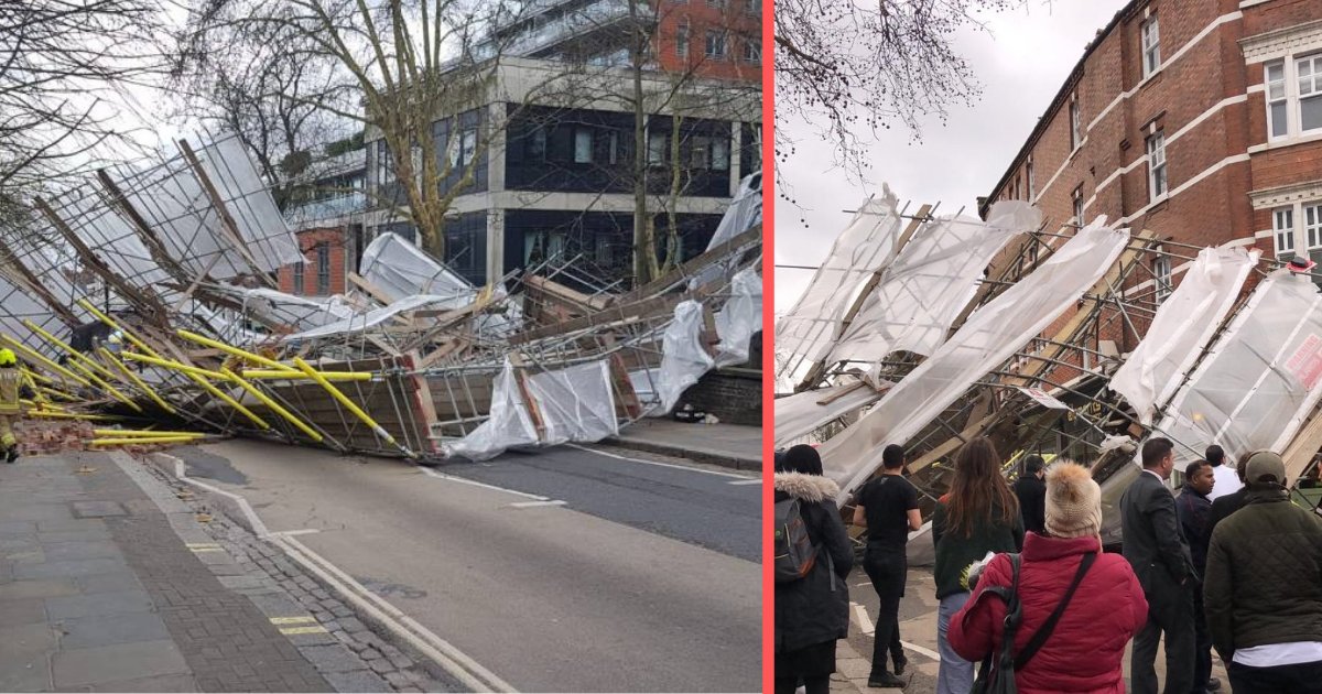 d3 5.png?resize=1200,630 - Un échafaudage massif de quatre étages a fait une chute dans un hôpital du nord de Londres