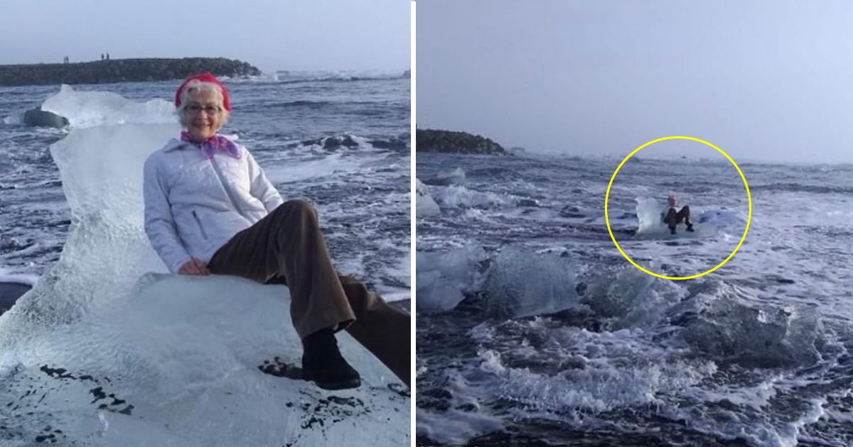 dfdsf.jpg?resize=412,275 - Grandmother Was Posing For A Photo On An 'Ice Throne' - Moments Later Large Wave Came Sweeping It Out To Sea