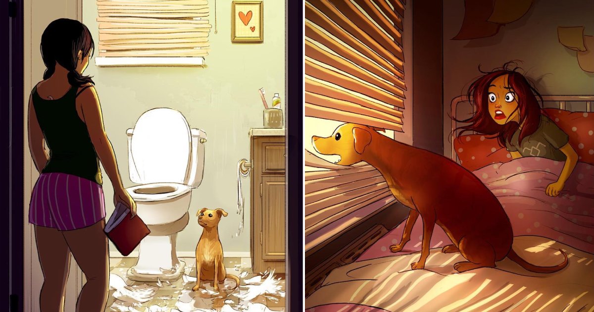 dog owners relate.png?resize=1200,630 - 15 Heart Warm Illustrations Show That Dog Owners Will Never Feel Alone