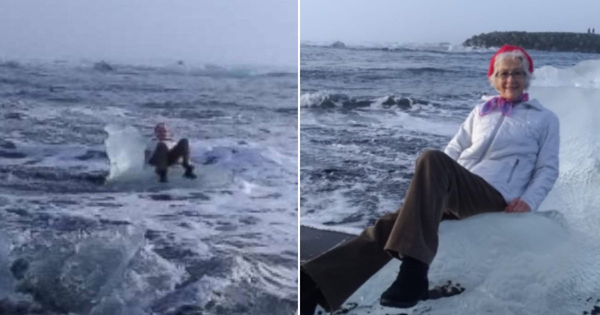 drifted out.png?resize=412,232 - Elderly Woman Rescued From Iceberg Throne That Drifted Out To Sea While She Was Posing For A Picture