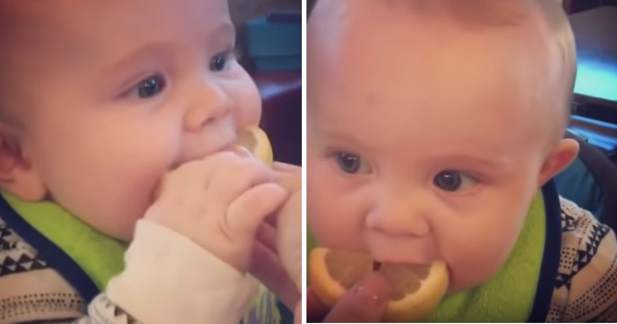 eba088ebaaac.jpg?resize=1200,630 - 난생처음 '레몬'을 먹은 아기의 '상큼한' 반응 (영상)