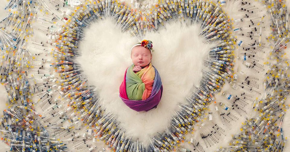 featured image 42.png?resize=412,232 - The Story Behind Viral Photo Of 'Rainbow' Baby Surrounded By Mother's IVF Syringes
