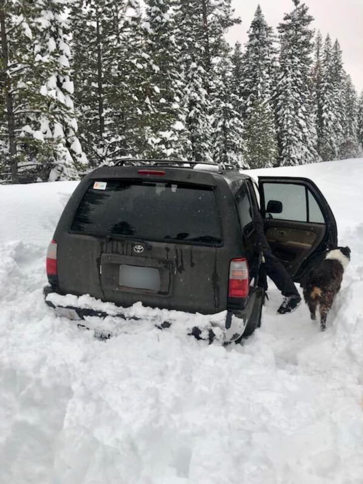 An Oregon man and his dog were rescued after their SUV became stuck in snow for nearly five days.