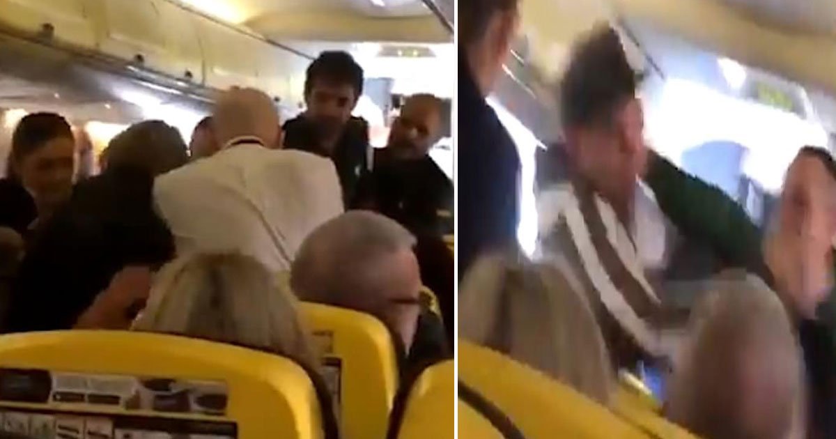 mid air brawl.jpg?resize=412,232 - Woman Not Wearing Shoes' Spark Brawl On Ryanair Flight