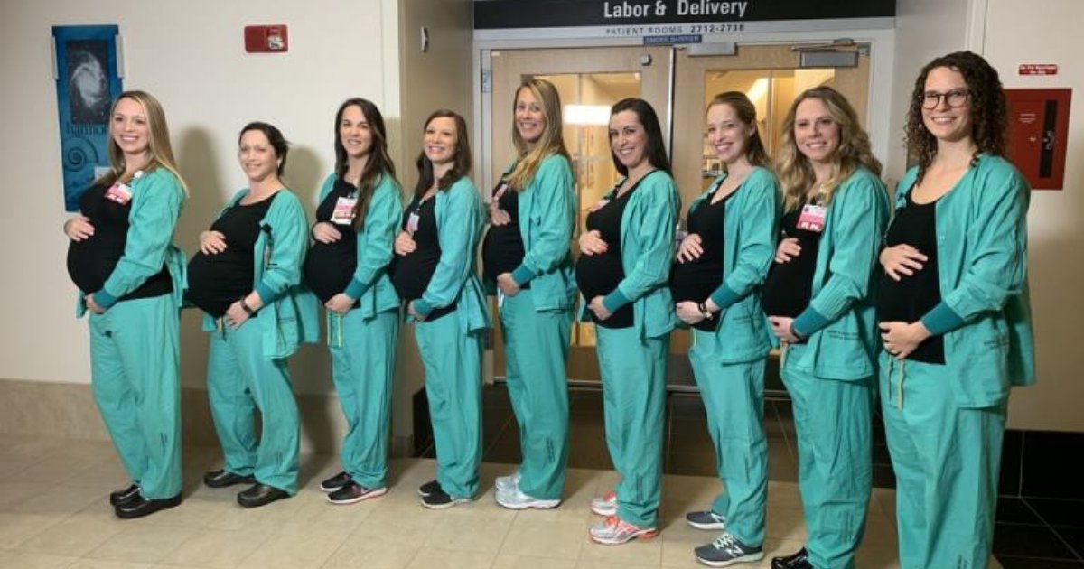 nurses6.png?resize=1200,630 - 9 Nurses Make Headlines After Finding Out They're ALL Expecting At The Same Time
