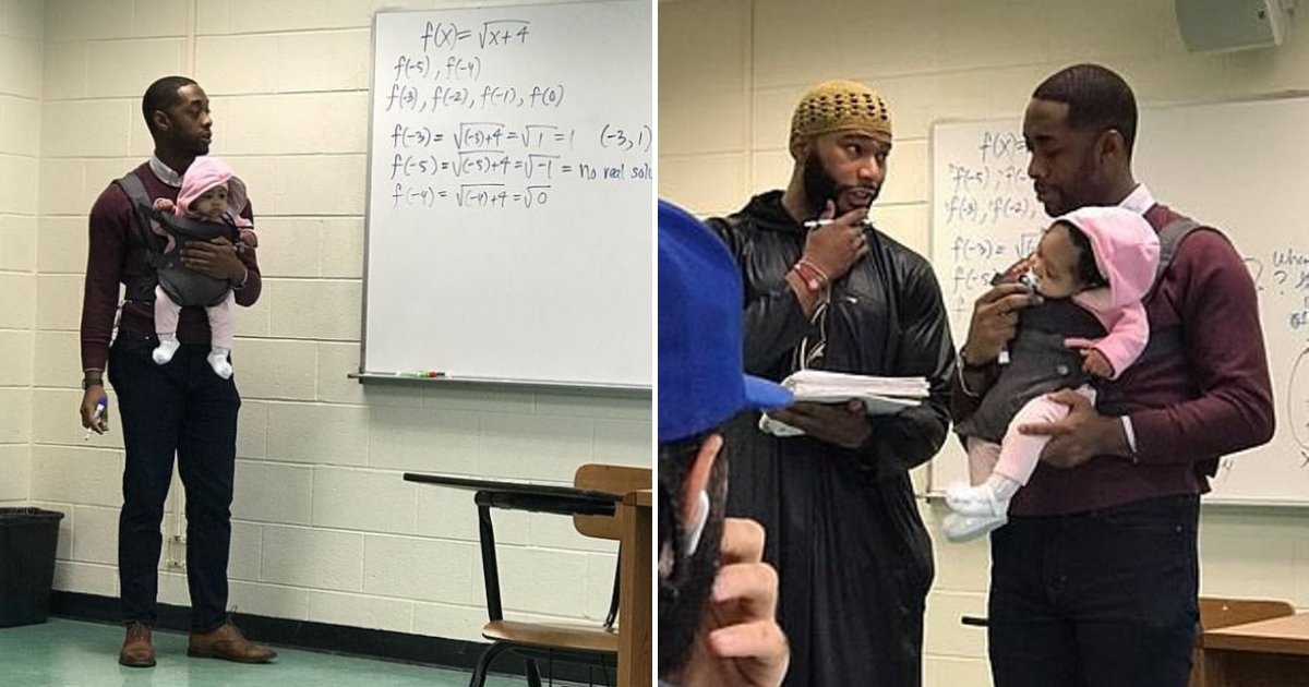prof5.png?resize=412,275 - Heartwarming Moment Professor Carried Student's Baby In Class So Father Could Take Notes