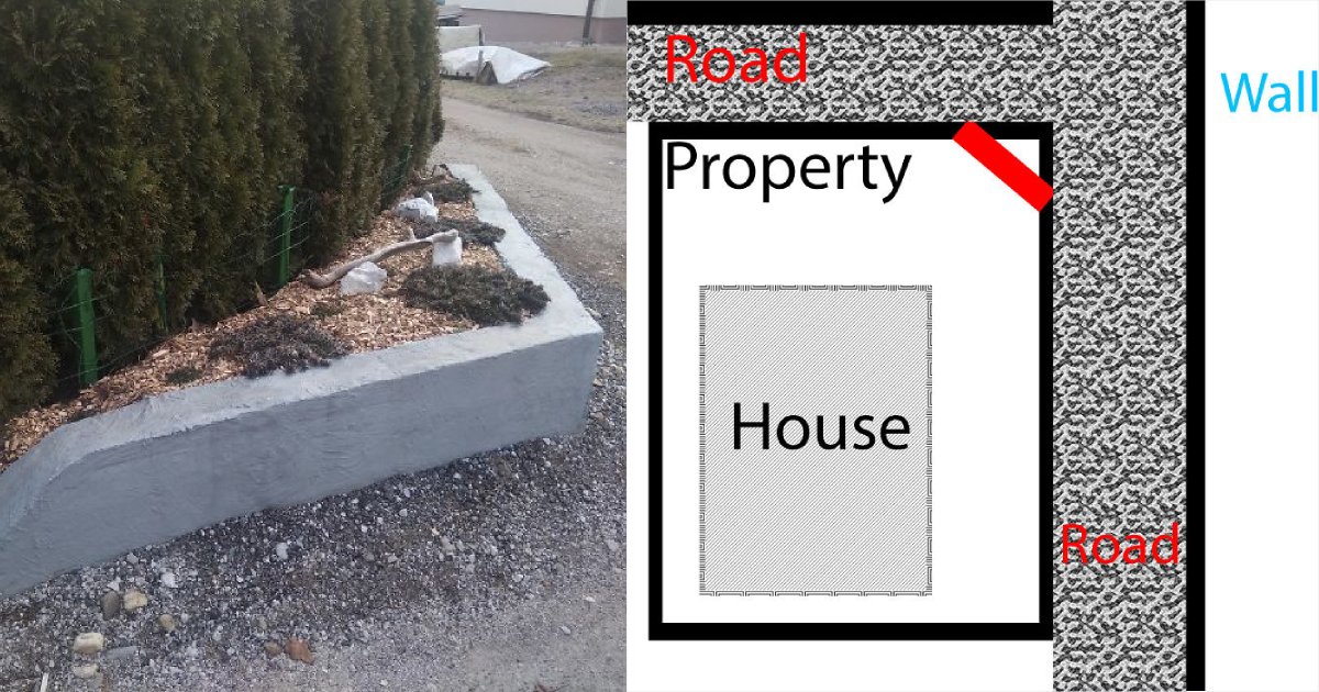 replace fence.png?resize=1200,630 - Neighbors Kept Running Over The Family's Fence So The Dad Replaced It With Concrete