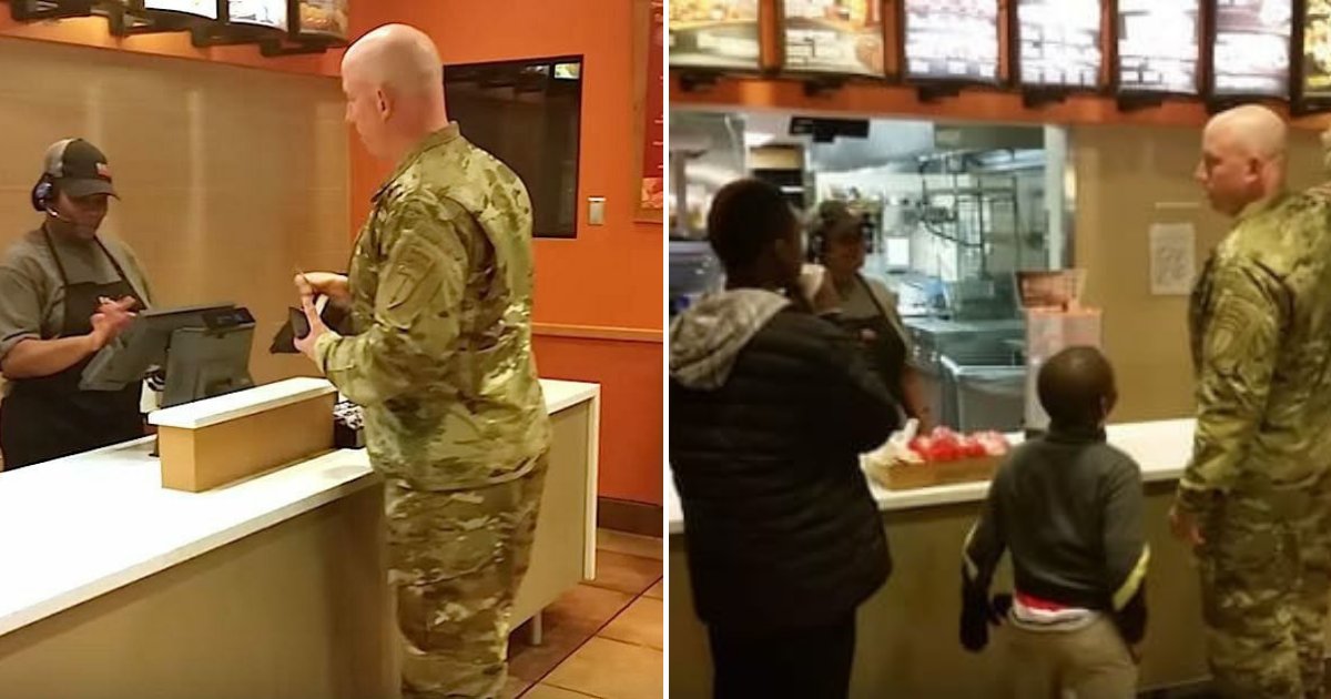 soldier2.png?resize=412,232 - Soldier Orders Meal But Stops After Hearing Two Young Boys Behind Him, They're Forever Grateful