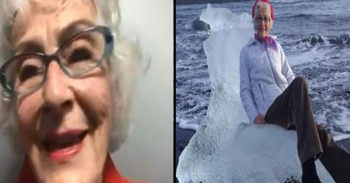 untitled 1 2.jpg?resize=1200,630 - Grandma Drifts Off Out To Sea While Posing On A Throne-Shaped Iceberg