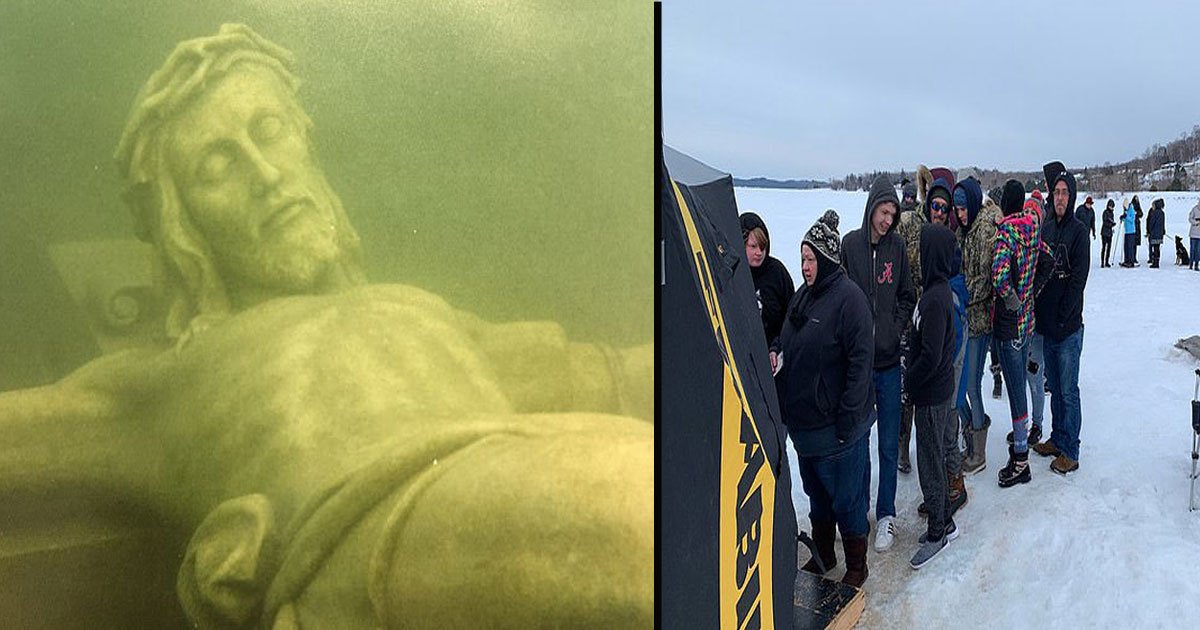 untitled 1 29.jpg?resize=412,275 - Giant Underwater Crucifix Draws Hundreds To Frozen Lake Michigan