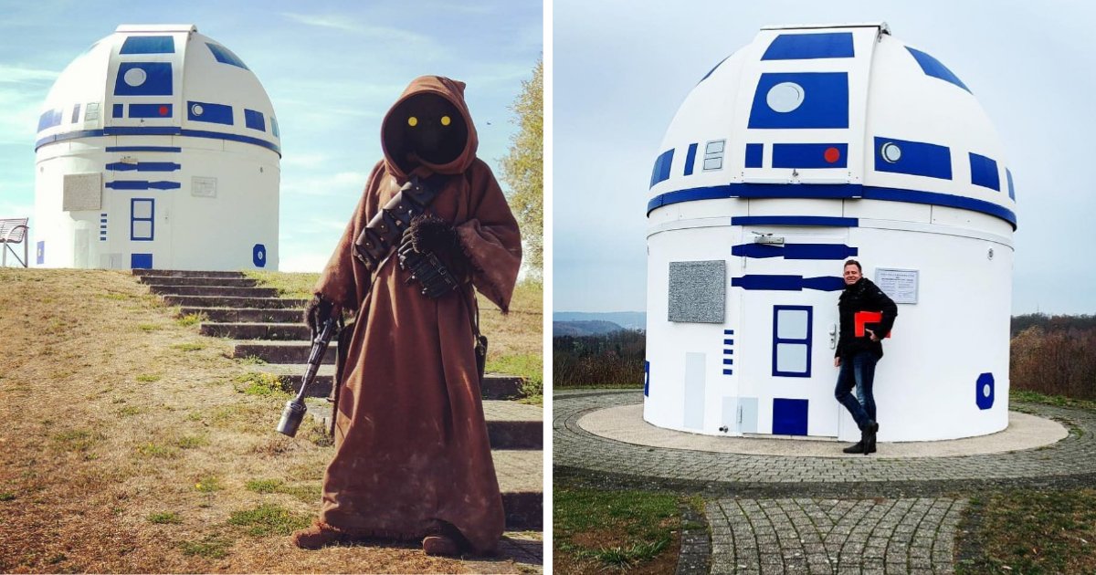 y4 17.png?resize=1200,630 - Un professeur allemand a peint son observatoire en R2-D2, car il est un fan inconditionnel de Star Wars