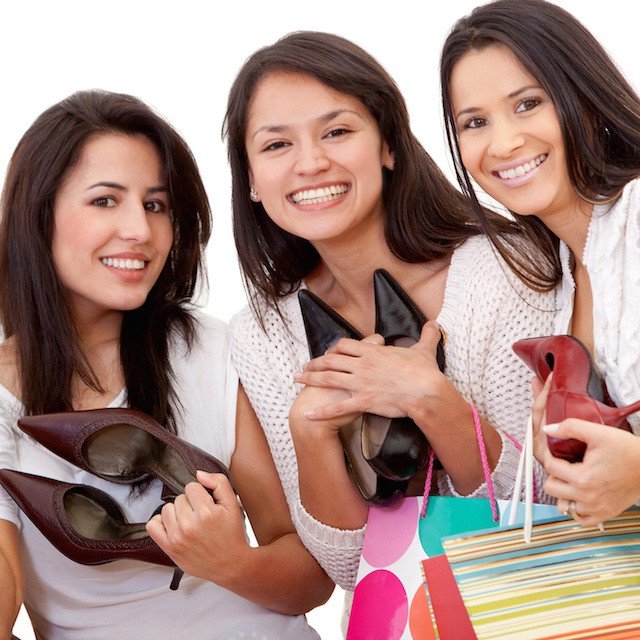 Women shopping for shoes