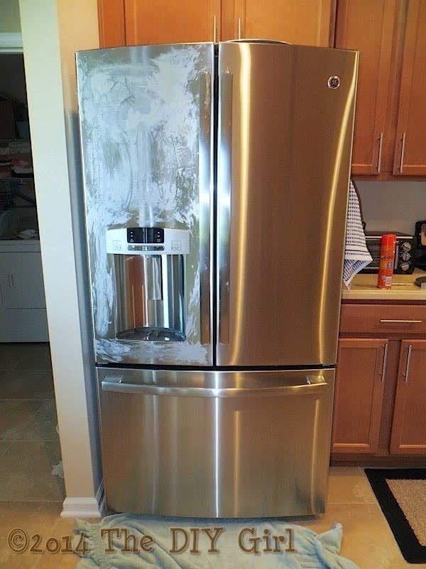 I&#x27;ve cleaned a couple of different stainless steel fridges this way, and I found it does really work! You just allow the Pledge to dry, then buff off in circles. From The DIY Girl. Get two cans of Pledge multi-surface cleaner from Walmart for .96.