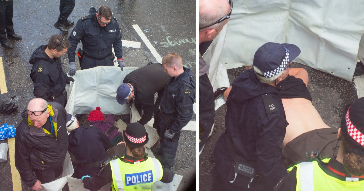 d2 18.png?resize=412,275 - During A London Protest, One Activist Glued Her Body On The Road