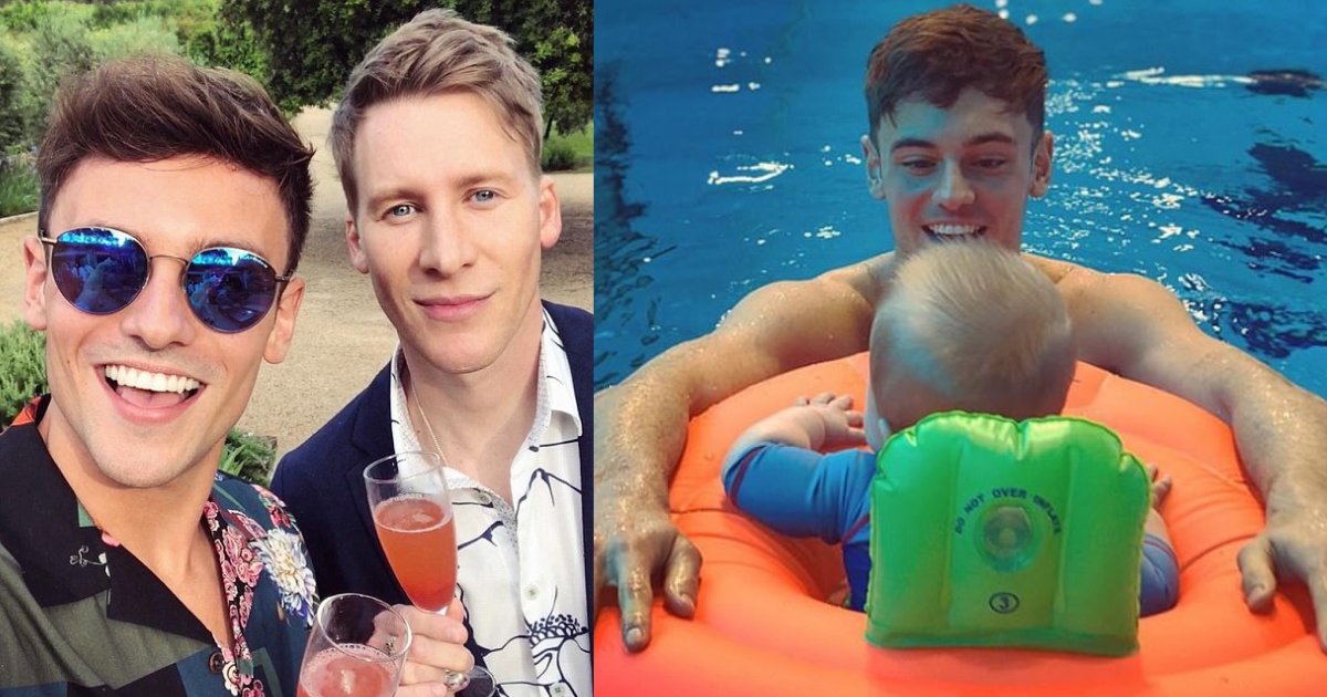 d3.png?resize=1200,630 - Tom Daley and His Husband Dustin Lance Take Their Son Robbie for Swimming