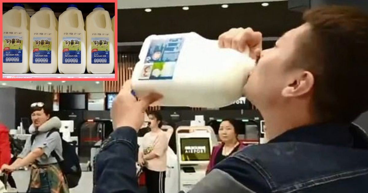 d4 5.png?resize=1200,630 - Un homme a bu 2,5 litres de lait d'un seul trait quand la sécurité de l'aéroport l'a empêché d'emmener le contenant sur le vol