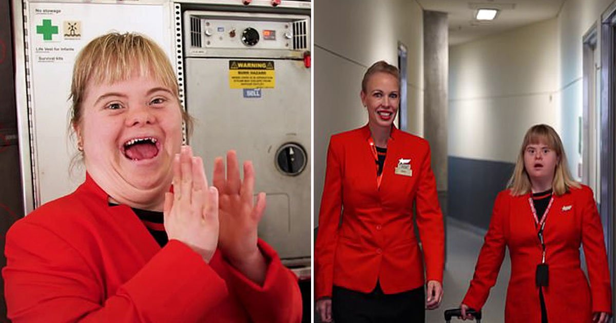 down syndrome flight attendant.jpg?resize=412,232 - Woman With Down Syndrome - Who Video Bombed A Live TV Interview - Served As A Jetstar Flight Attendant