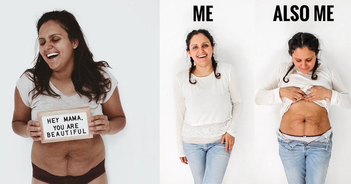 english text right dfadf.jpg?resize=1200,630 - Mom Of 5 Showed Off Her Postpartum Tummy To Bring Body Positivity Awareness And The Response She Got Was Tremendous