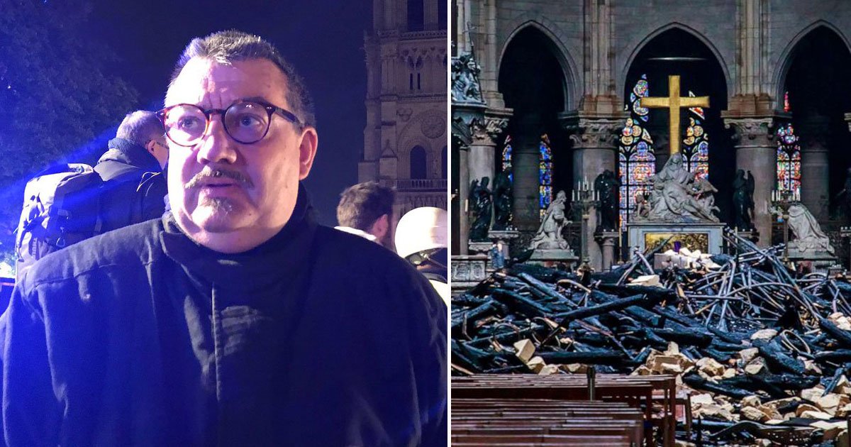 notre dame blaze.jpg?resize=412,232 - Priest Risked His Own Life To Save Jesus Christ’s Crown Of Thorns During Notre Dame Blaze