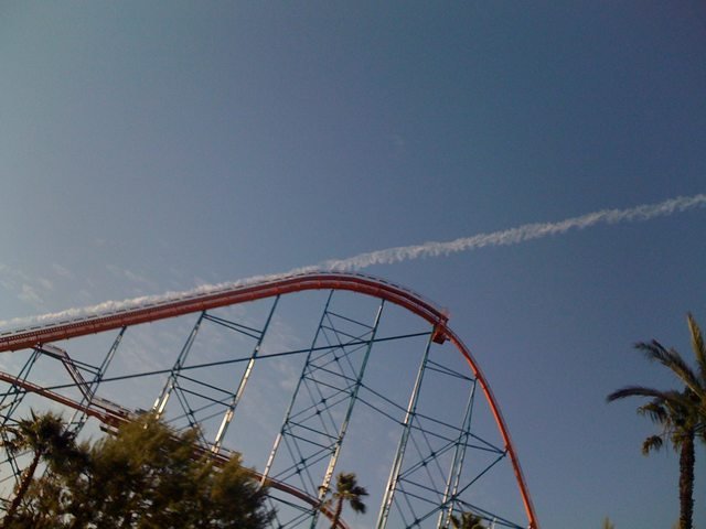 The contrail makes it look like this roller coaster launched into space.
