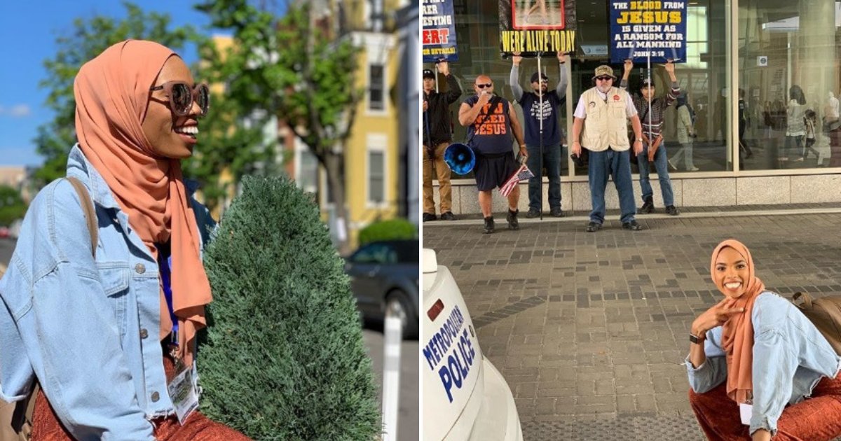 untitled design 87 1.png?resize=412,232 - Muslim Woman Smiling On Selfies She Took With Anti-Muslim Protesters