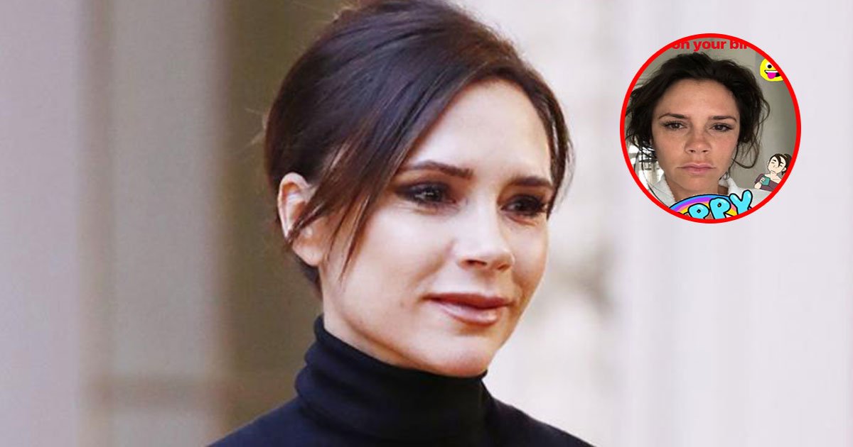 victoria beckham posed in make up free look as her kids woke her up at 6 am on her birthday.jpg?resize=412,232 - Victoria Beckham's Make-Up Free Look On Her 45th Birthday