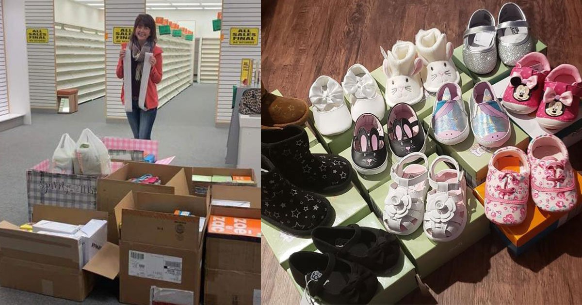 woman bought every shoe at payless to donate them all to nebraska flood victims.jpg?resize=412,232 - Woman Bought All The Shoes At Payless To Donate Them To Nebraska Flood Victims