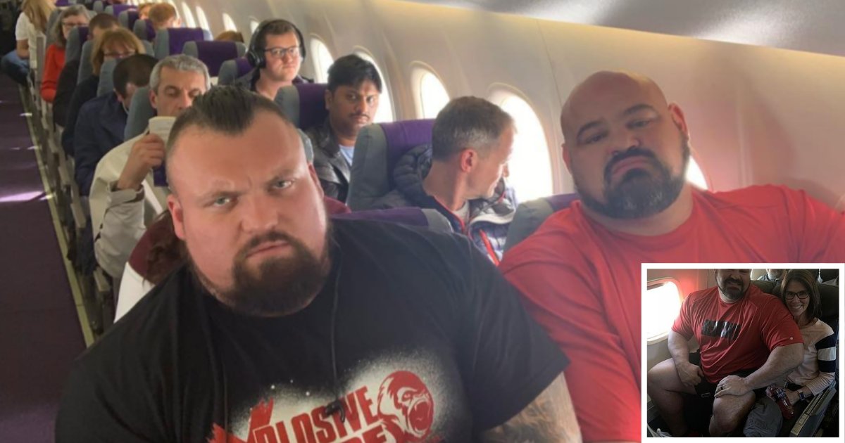y1 11.png?resize=1200,630 - Two Strongest Men In The World Were Squeezed Next To Each Other In Economy Class Flight