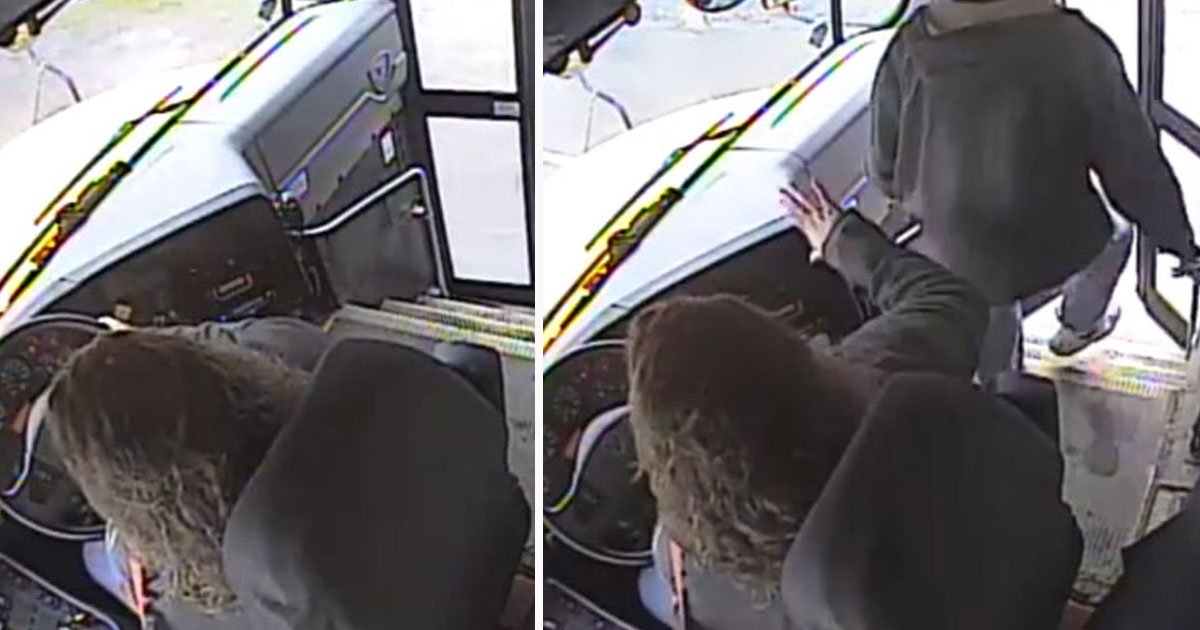 bus driver saves student.jpg?resize=1200,630 - Vigilant Bus Driver Saved Student's Life By Pulling Him Back When He Was Leaving The Bus