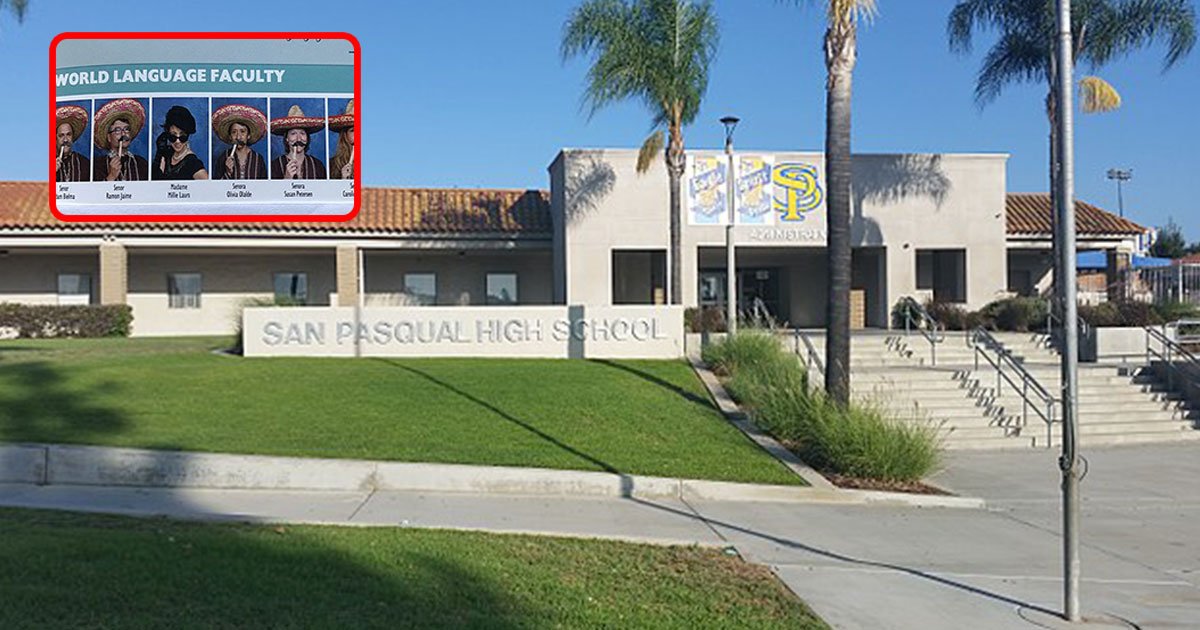 california school apologized for yearbook photos of foreign language teachers wearing sombreros and fake mustaches.jpg?resize=1200,630 - Foreign Language Teachers Slammed For Wearing Sombreros And Fake Mustaches In The Yearbook Photos