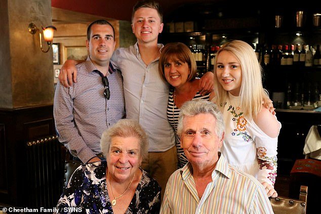 Mr Cheetham and wife Sylvia with son Phil, grandson Chris, daughter Angie & granddaughter Hannah