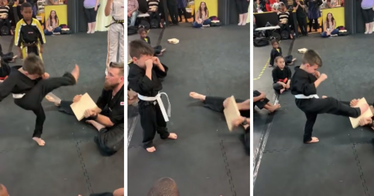 d6 1.png?resize=412,275 - Martial Arts Classmates Gather To Cheer The Tearful Boy Who Failed to Break The Plank