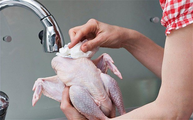 Image result for washing your chicken before cooking