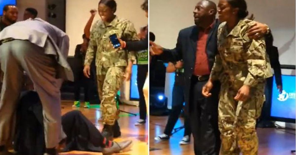 featured image 18.png?resize=1200,630 - Dancing Dad Fell On The Stage When Navy Daughter Surprised Him At A Church Event