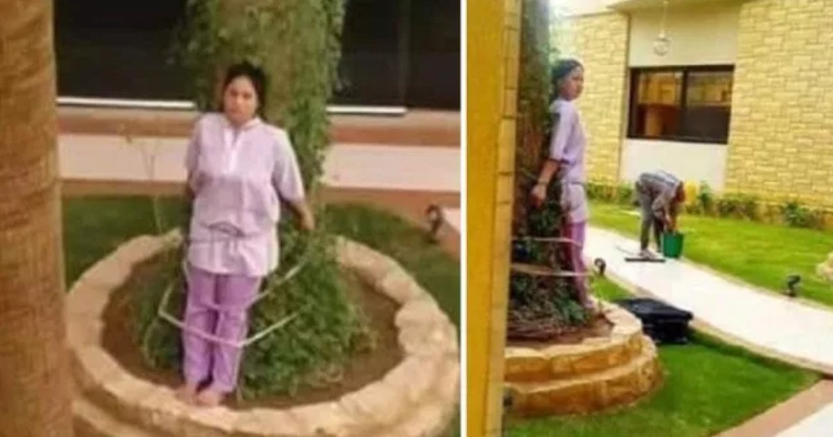 featured image 40.png?resize=1200,630 - Filipino Maid Tied To A Tree By Wealthy Saudi Employers For Leaving Furniture Outside In The Sun