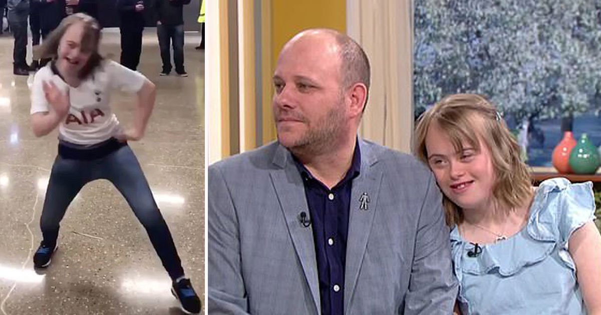 girl trolled this morning.jpg?resize=412,232 - Girl With Down's Syndrome, Who Was Trolled For A Dancing Video, Appeared On This Morning With Her Father Who Slammed Trolls