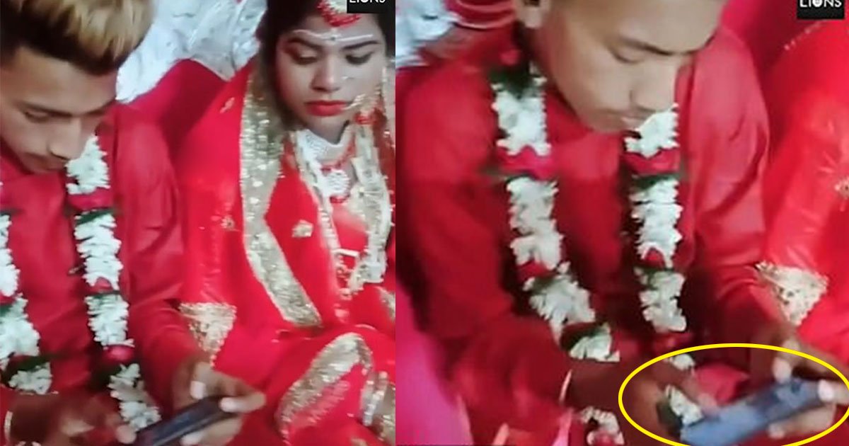 groom ignored his wife during wedding and keeps playing game on mobile.jpg?resize=412,232 - Groom Ignored His Wife And Kept Playing Mobile Game During Their Wedding