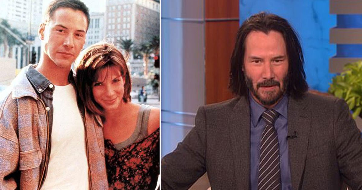 keanu reevs ellen show sandra bullock.jpg?resize=1200,630 - Keanu Reeves Confessed He Had A Crush On Co-Star Sandra Bullock On The Ellen DeGeneres Show