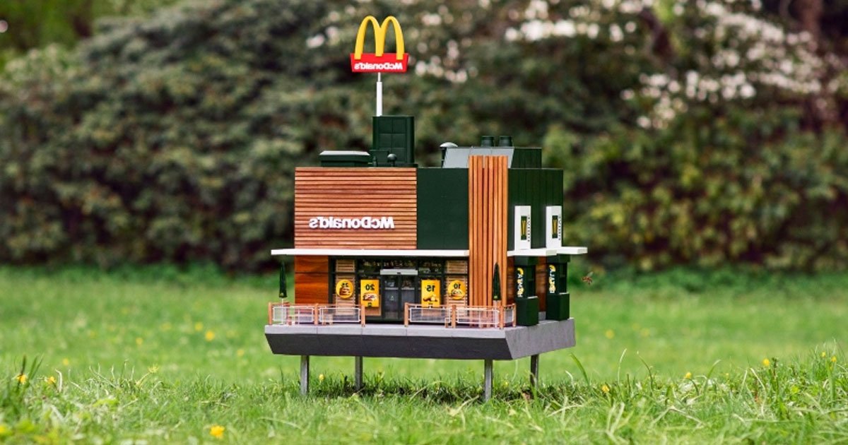 mchive tiny mcdonalds.jpg?resize=412,232 - World’s Smallest McDonald’s Restaurant McHive Is Now Open For Bees In Sweden