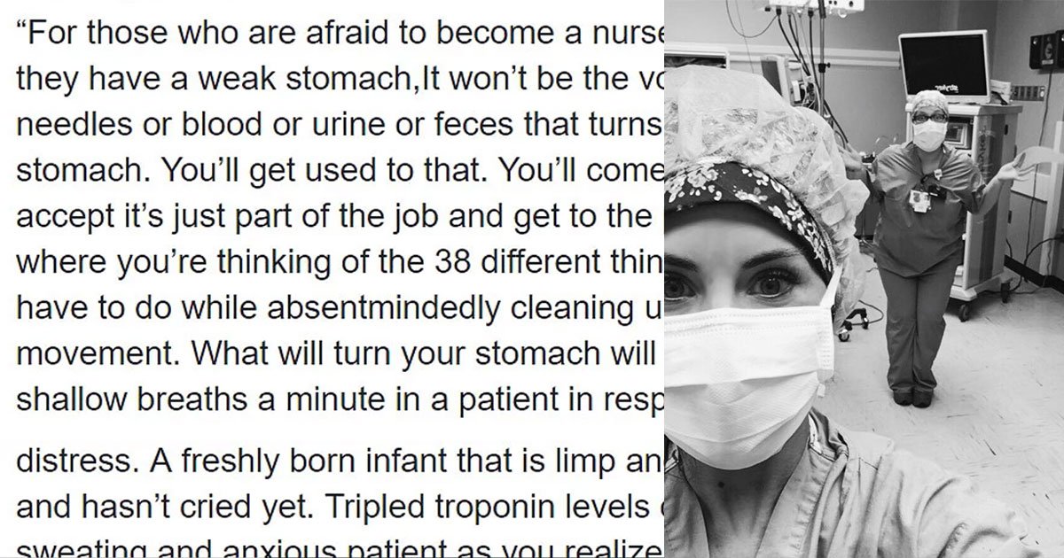 nurse shared the reality of nursing life and her words left a great impact on people.jpg?resize=412,232 - Nurse Shared The Reality Of Nursing Life And Promised Nurses-To-Be That They'll Get Used To The Poop