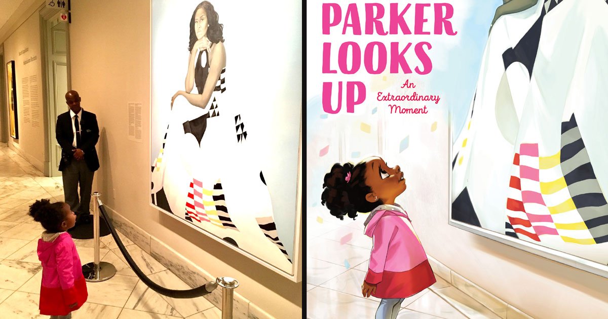 untitled 1 14.jpg?resize=1200,630 - Picture Of A Young Girl Admiring Michelle Obama's Portrait Turned Into A Sweet Children's Book