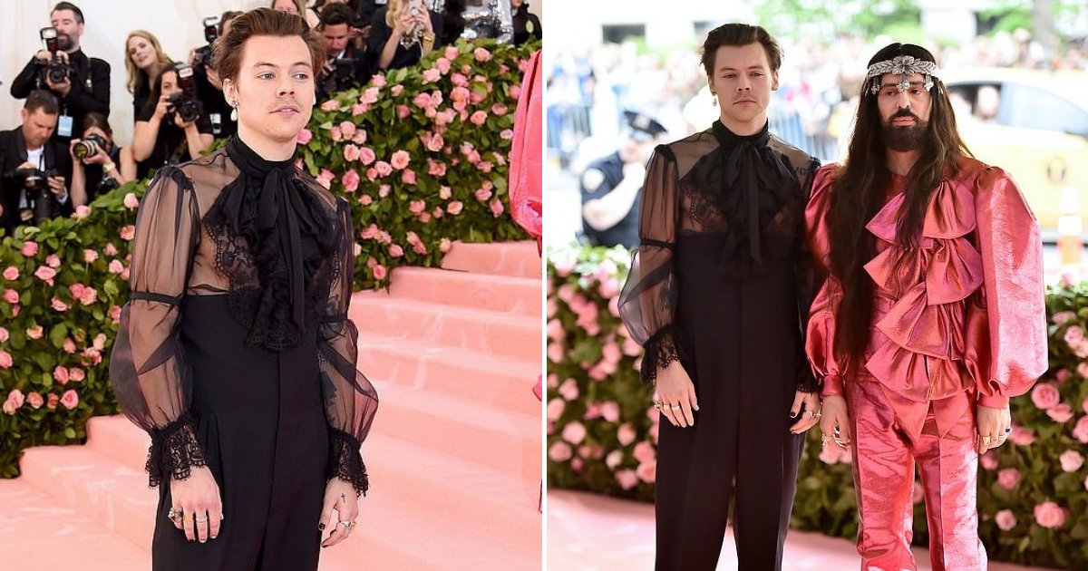 untitled design 30.png?resize=1200,630 - Harry Styles Seen Wearing Heels And See-Through Ensemble At The Met Gala