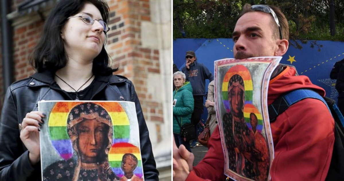 untitled design 43.png?resize=412,232 - Artist Facing Prison Time For Sharing Photos Of Mary And Jesus With LGBT Rainbow Halos
