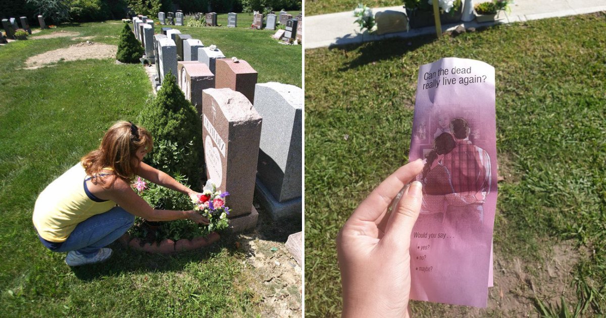 untitled design 66.png?resize=1200,630 - Mother Outraged After Finding Flyer Of Jehovah's Witnesses On Her Son's Grave
