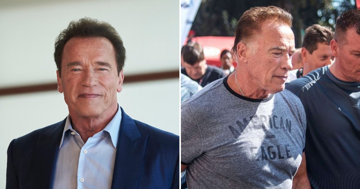 untitled design 95.png?resize=1200,630 - Un homme complètement dingue a donné un coup de pied par derrière à Arnold Schwarzenegger lors d'un événement