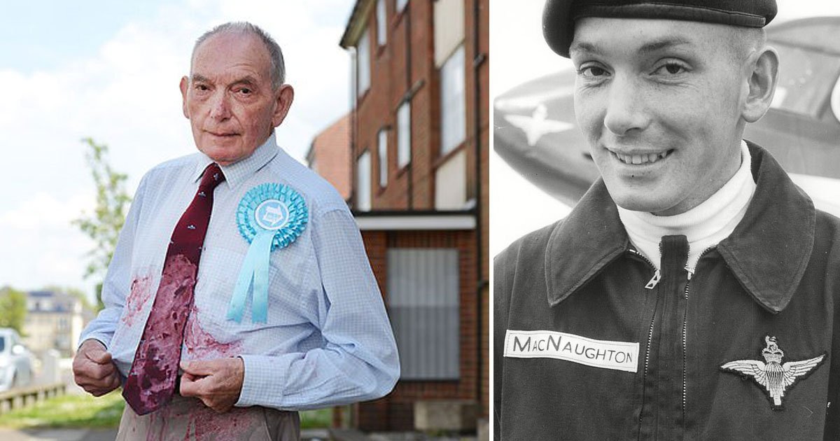 veteran doused in milkshake.jpg?resize=412,232 - A Crowdfunding Page Was Set Up To Buy A New Suit For The Veteran Who Was Doused In Milkshake While Campaigning For The Brexit Party