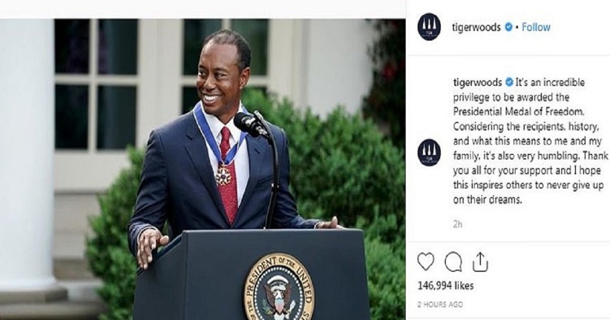 w3.jpg?resize=1200,630 - Tiger Woods pleurait lorsque le président Trump lui a décerné la médaille de la liberté pour ses exploits sportifs
