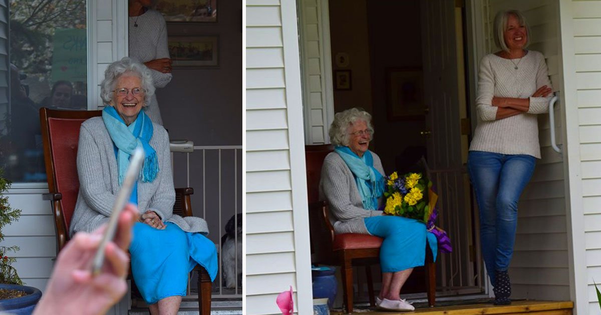 woman waves students surprise.jpg?resize=412,275 - Elderly Woman Waved To Students On Their Way To School - Then One Day More Than 400 Students Showed Up At Her Doorstep